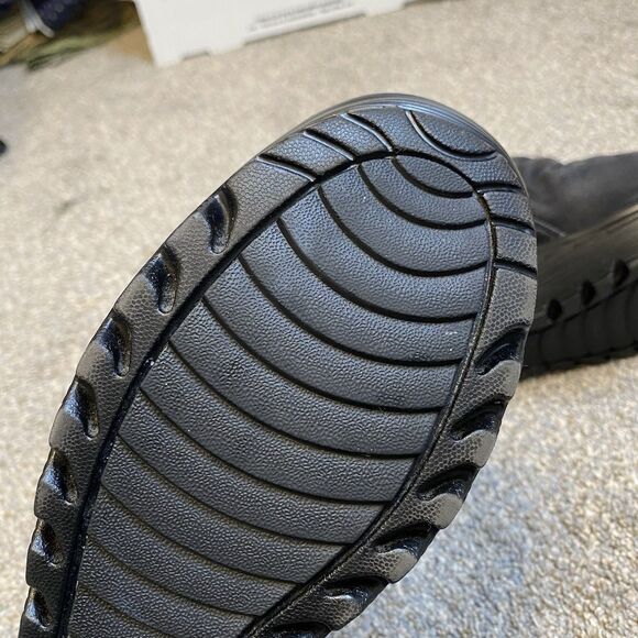 Skechers Ankle Wedge Booties 10 EU 40 Black Memory Foam Grunge Casual Comfort - Picture 10 of 12